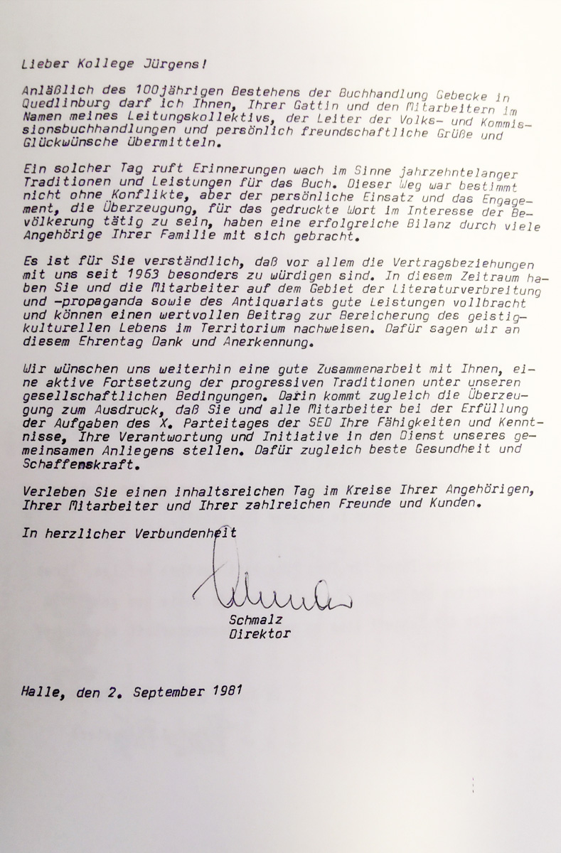 Glückwunsch zur 100-jahrfeier